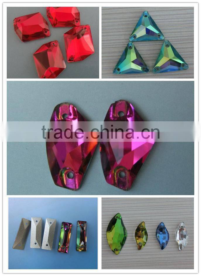 shining oval bicone crystal button beads with two holes