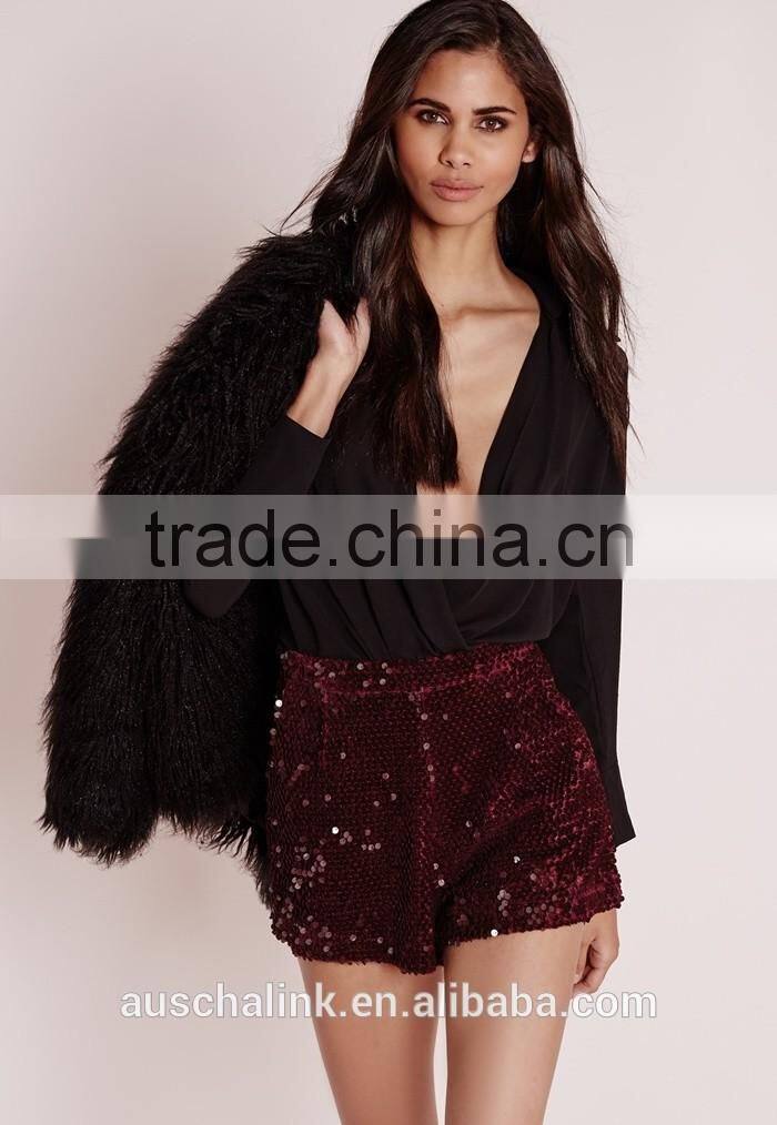 nice design high waisted girls sequin shorts wholesale