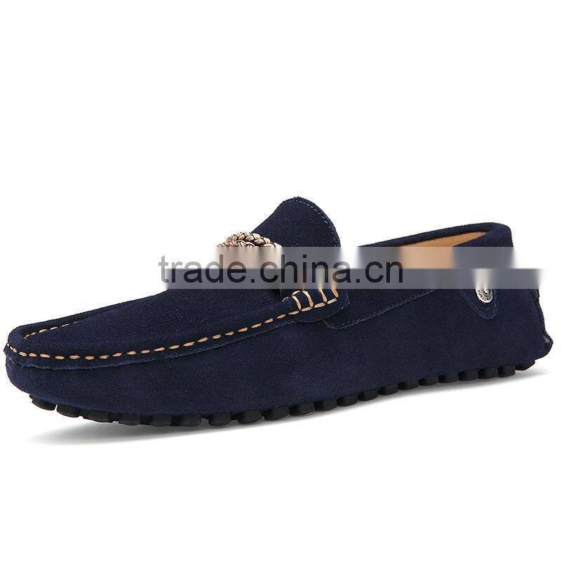 Swede Leather casual shoes fashion for male have sample, high quality genuine leather peas shoes casual for men
