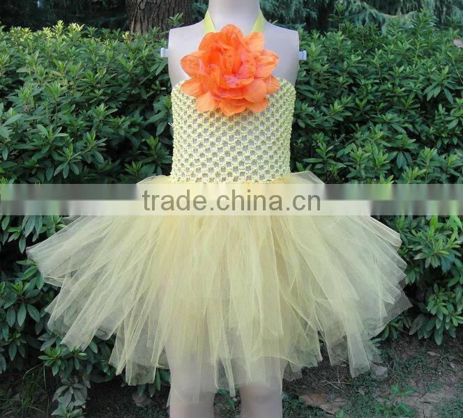 New style kids wear girl dress lovely tutu dress with tube top baby flower tutu dresses