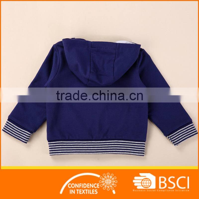 Navy Blue Boys Printed Baby Wear Jacket