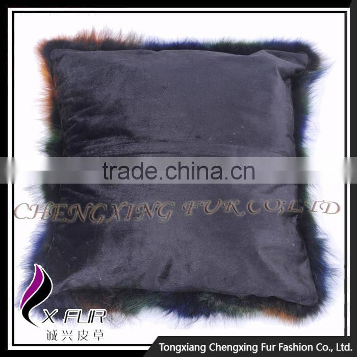 CX-D-55 Genuine Fox Fur Wholesale Custom Colorful Latest Design Cushion Cover