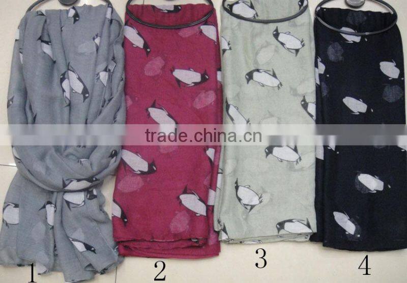 Fashion chiffon print swallow bird designer scarf