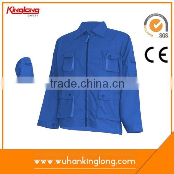 Protective workwear repairmens blue jacket for safety