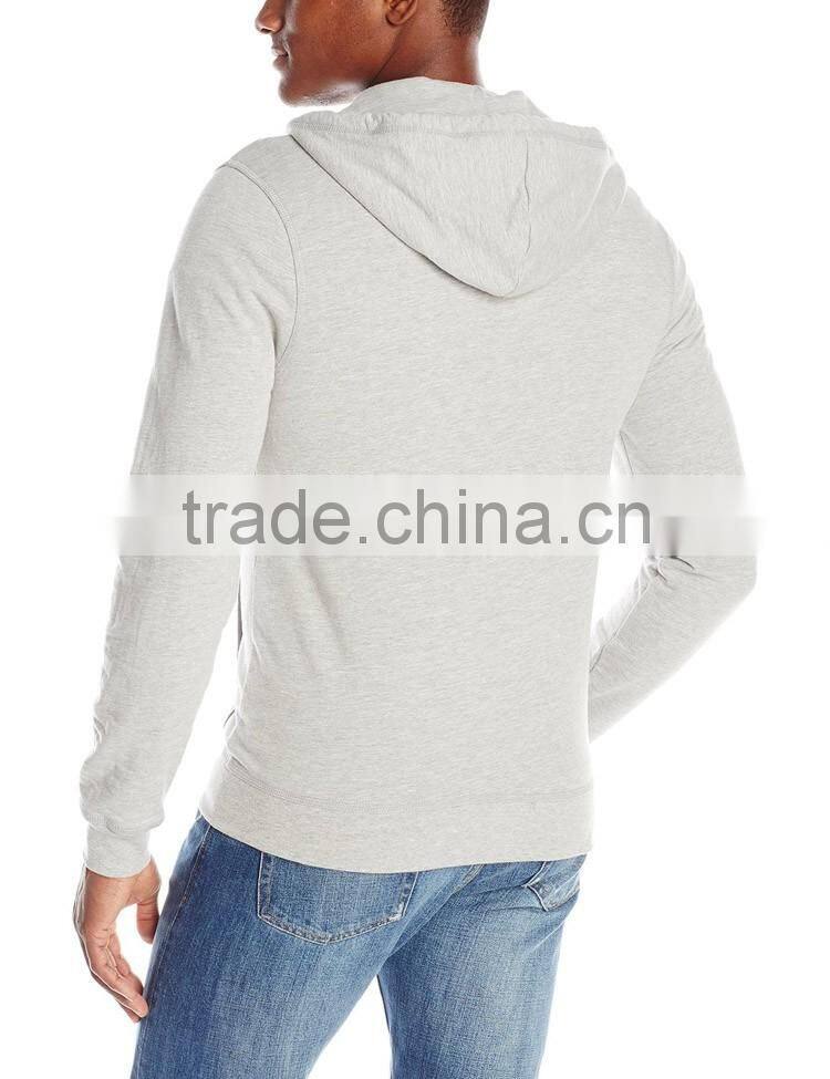 High quality mens plain hoodies zippered cotton hood casual daily wear
