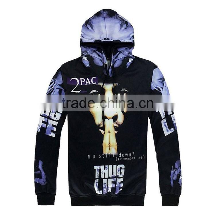 3D Print Cut And Sew Pullover Wholesale 100 Polyester Dry Fit Hoodie Printing Sublimation