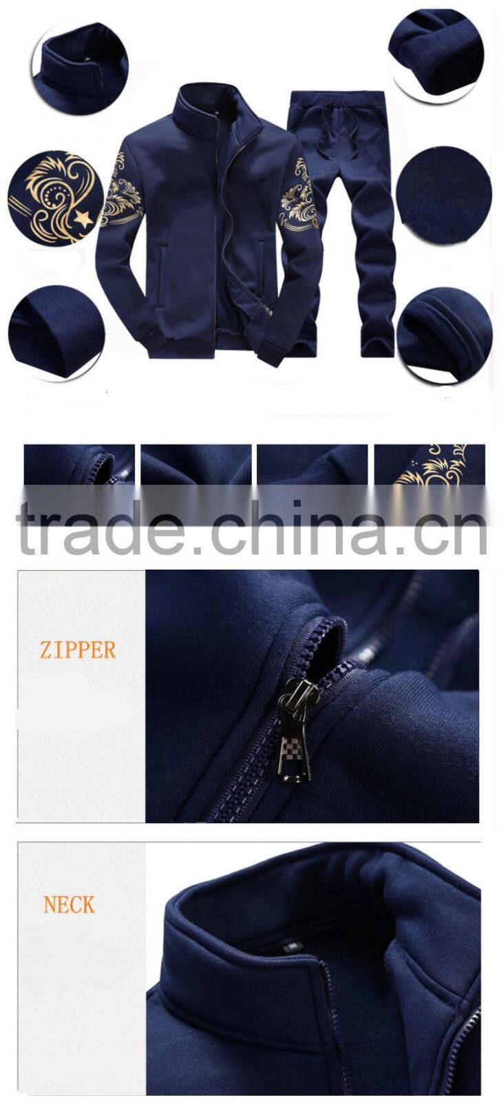 Fashion Printed Suit High Collar Mens Knitted Jacket