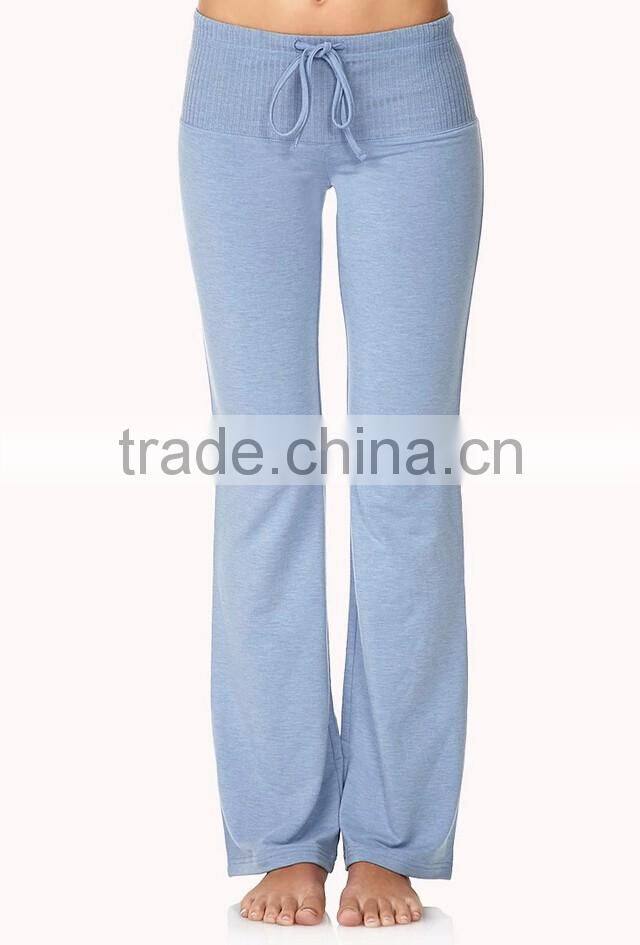 2016 Hot selling elastic waist relaxed fit lady pants sports wear yoga pants