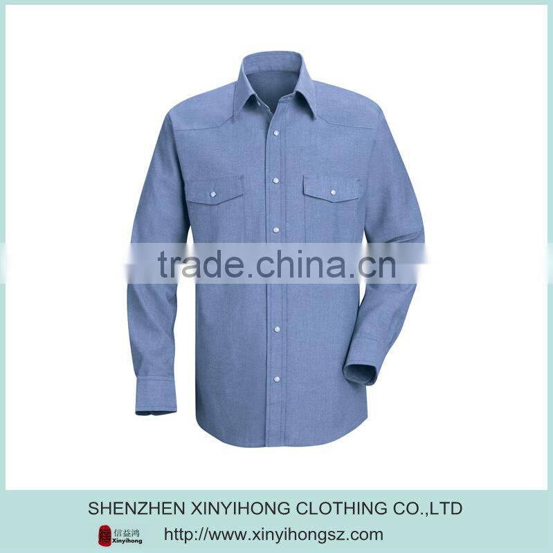 Light Blue Color Pima Cotton High Quality Men's Fashion Shirts Sale