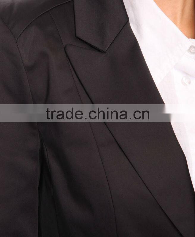 Woven Cotton Blend Blazer