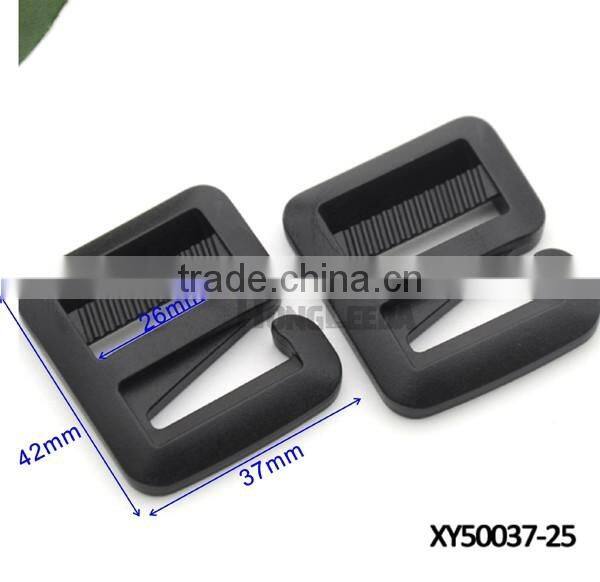 25mm 1inch black POM plastic slider rectangle buckle adjustable buckle bag luggage backpack webbing straps XY50037-25