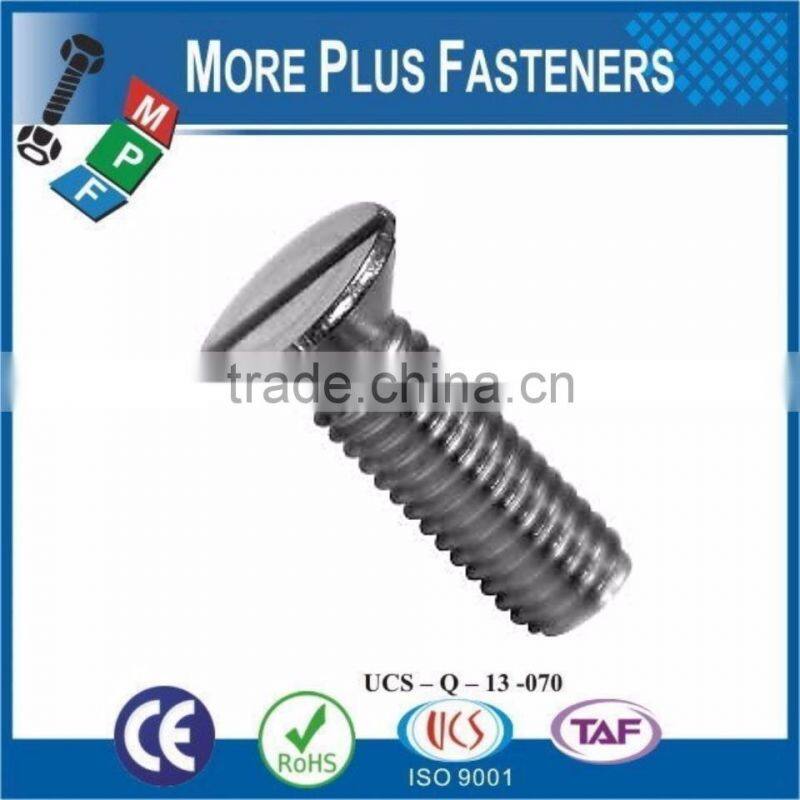 Made in Taiwan Metric Machine Screw DIN 963 ISO 2009 Slotted Flat Head Countersunk Steel Zinc Plated