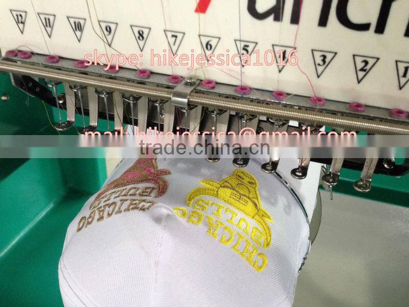 1 head hat tubular and flat t shirt computerized embroidery machine