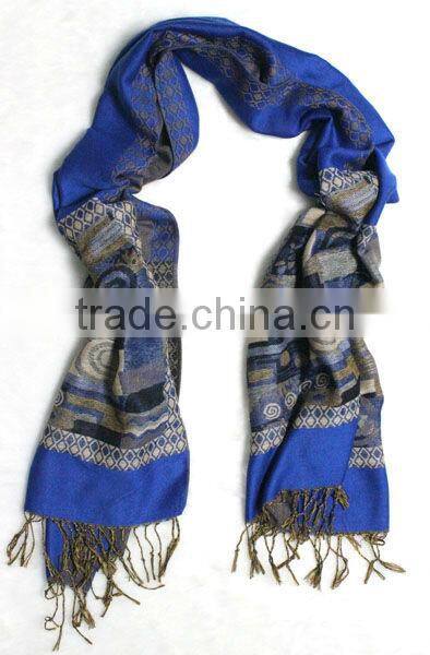 hot selling geometry jacquard cotton scarf ,fashion shawl