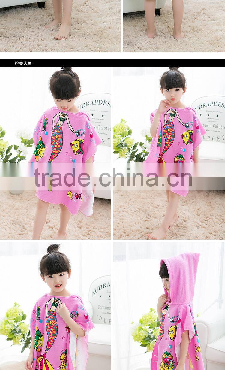 100% polyester sublimation print kids microfiber hooded towels