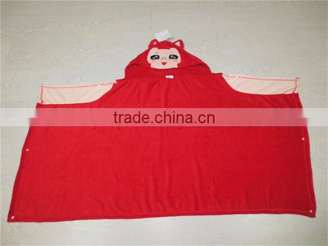 soft and warm mono dots polar fleece blanket coat with animal head