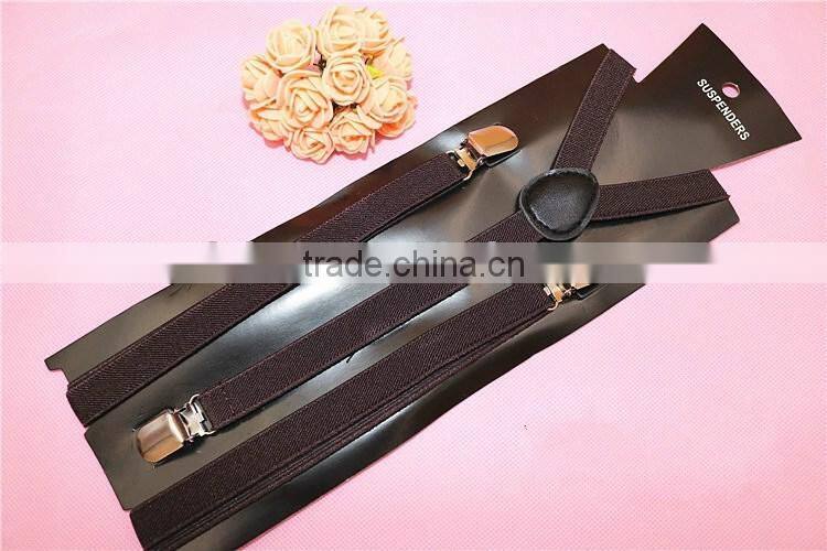15 Colors 0.6 Inch Clip-on Suspenders Elastic Y-Shape Adjustable Braces