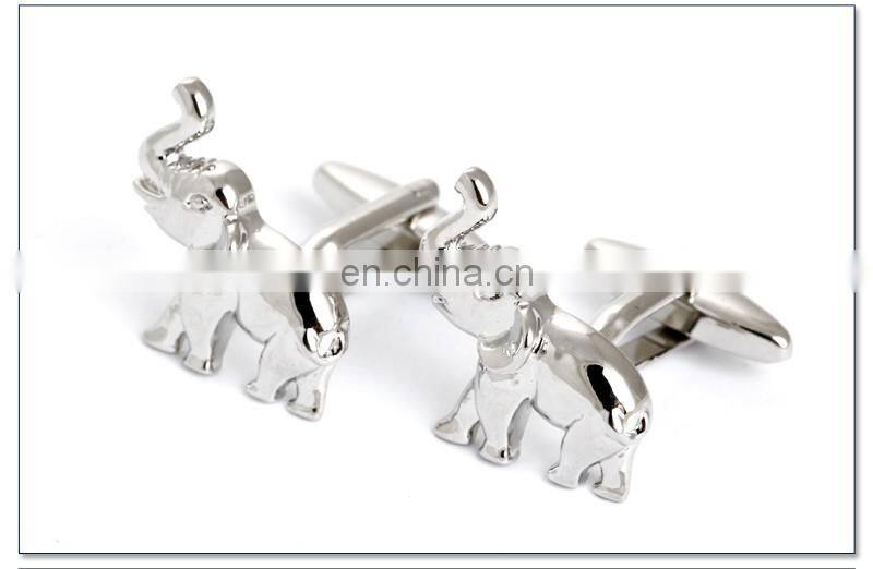 Chinese Manufacturer Silver Elephant Men Shirt Cufflink High Quality
