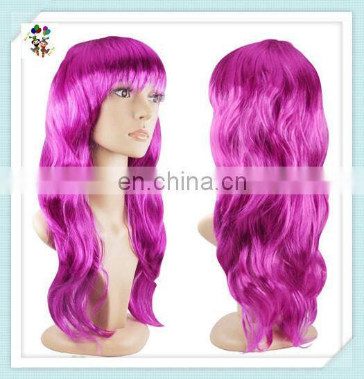 Cheap Colorful Long Wave Carnival Party Costume Synthetic Wigs HPC-0004