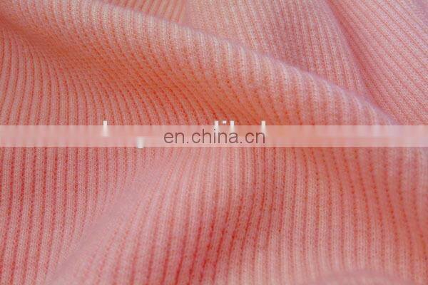 Winfar Knitting Polyester Spandex Plain Dyed Rib Fabric For Lady Garment