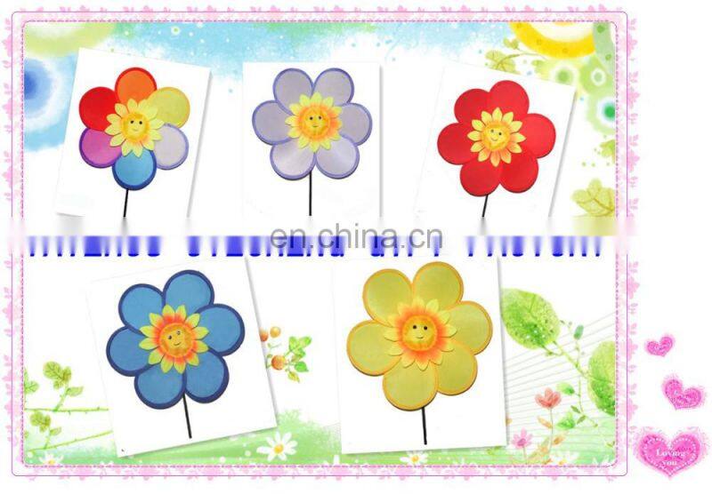 Beautiful Flower design plastic novelty windmill for kid