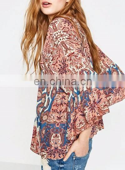 Beautiful lady flower blouse