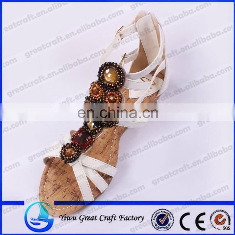 Supply drill blasting model of Bohemian noble generous resin beads handmade shoes