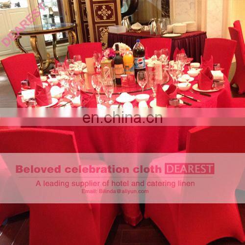 Cheap price pink wedding table cloths Wholesale polyester plain round table cloth