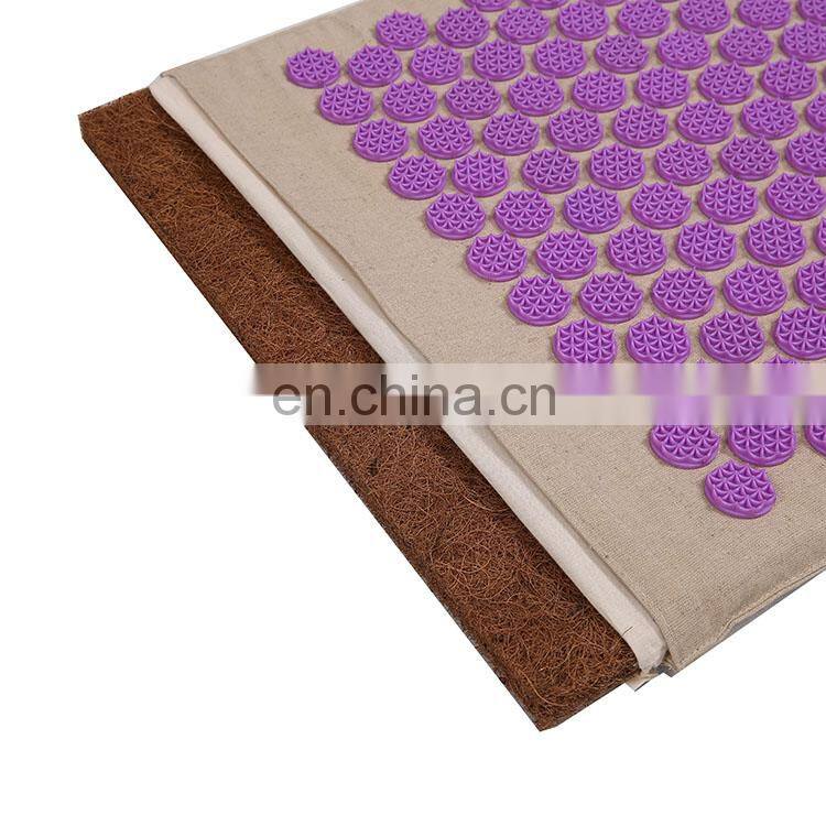 High Quality Natural Linen Sponge Filler Plastic Spike Cheap Acupressure Mat and Pillow set