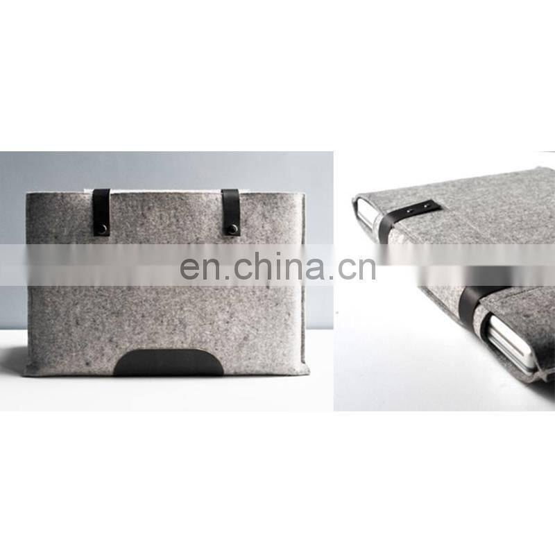 custom grey felt laptop bag