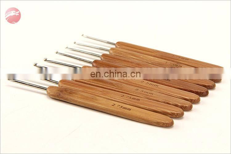 8pcs Bamboo Crochet Hook Set DIY Knitting Needles Handle Home Knitting Weave Yarn Crafts Household Knitting Tools