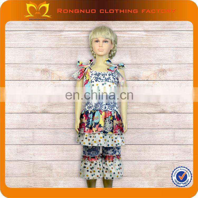 Latest Fashion Summer Dresses Pants 3 pcs/set 2019 Baby Persnickety Remake Pajamas China Posh Boutique Clothing Manufacturers