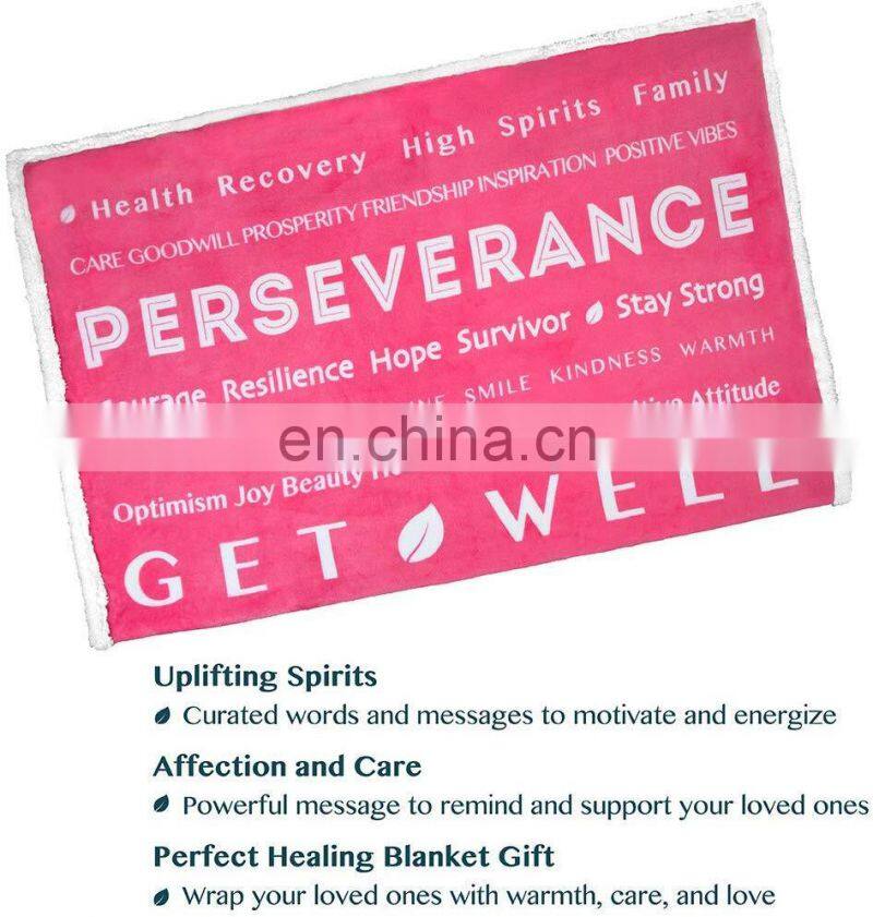 Healing Thoughts Blanket Sherpa Fleece Throw for Women Men Super Soft Fluffy Plush Microfiber Prayer Blanket