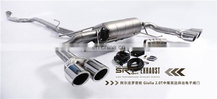 car exhaust for Alfa Romeo Giulia Stainless Steel Pipes catback with quad double tip