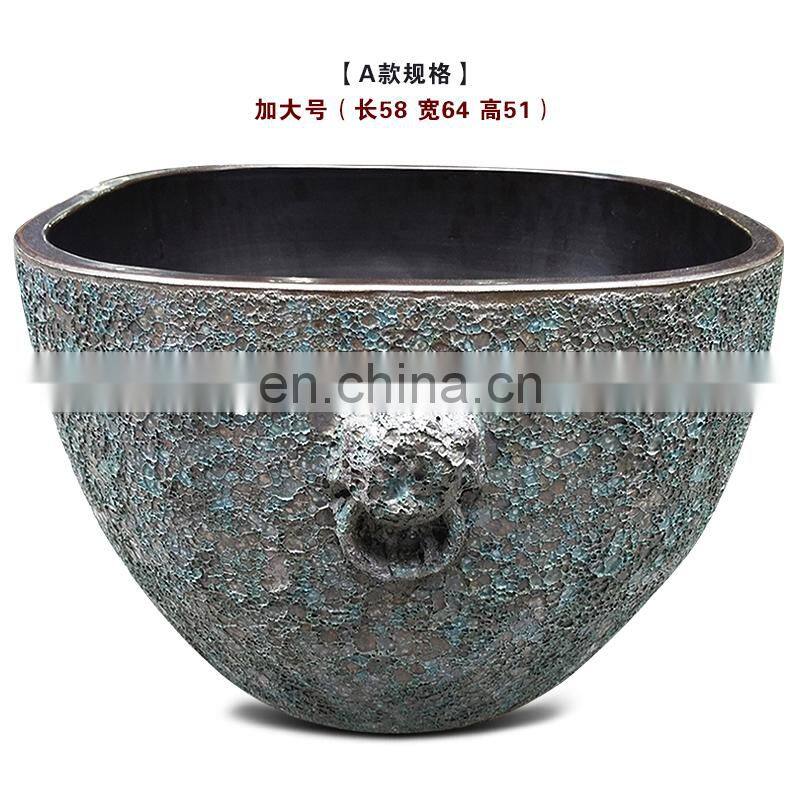 Antique rectangular bronze chinese garden style ceramic flower plant pots wholesale
