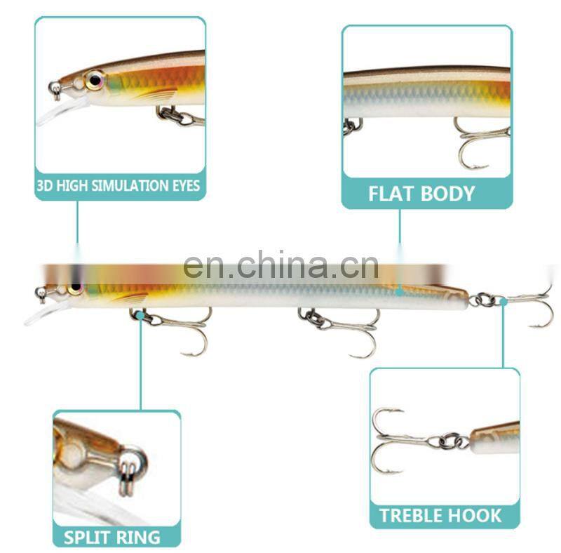 130mm 15g Fishing Lure Hard Minnow Flat Body Longcasting 15 colors Fishing Lure New Arrival Floating Minnow
