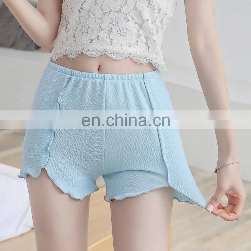 Manufacturers wholesale custom anti-exhaust safety pants side plus fat plus size women's three-quarter pants stretch