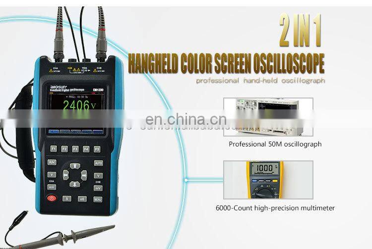 All-sun EM1230 Handheld Digital Storage Oscilloscope 25MHz 100M Sa/s Scope Meter with LED backlight stock in US