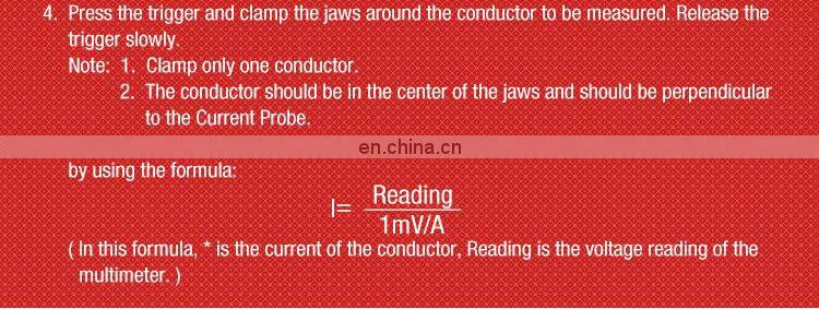 all-sun EM263 AC Clamp Probe Meter Ammeter Current Probe Multi-meter Electronic Tester input 600A-MAX output 0-600mV