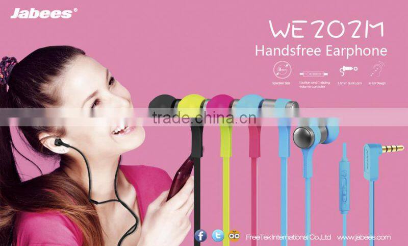 2015 newest high quality wholesale metal in ear colour headphone with mic