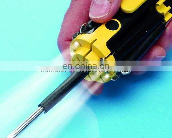 outdoor useful multifunctional 8-in-1 screwdriver with strong flashlight tool