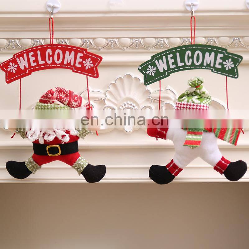 Merry Christmas Cute Santa Claus Snowman Door Hanging Christmas Tree Home Decor Ornaments Xmas Gift New Year Decoration