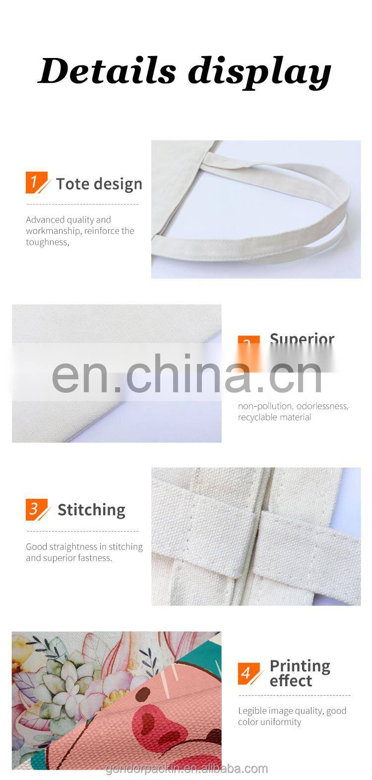 Customised soft washing durable organic cotton tote draw string shoe bag small foldable canvas cloth zippered bag with logo