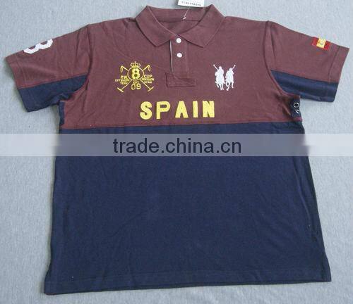 Embroidery men's cut POLO shirt with short sleeve