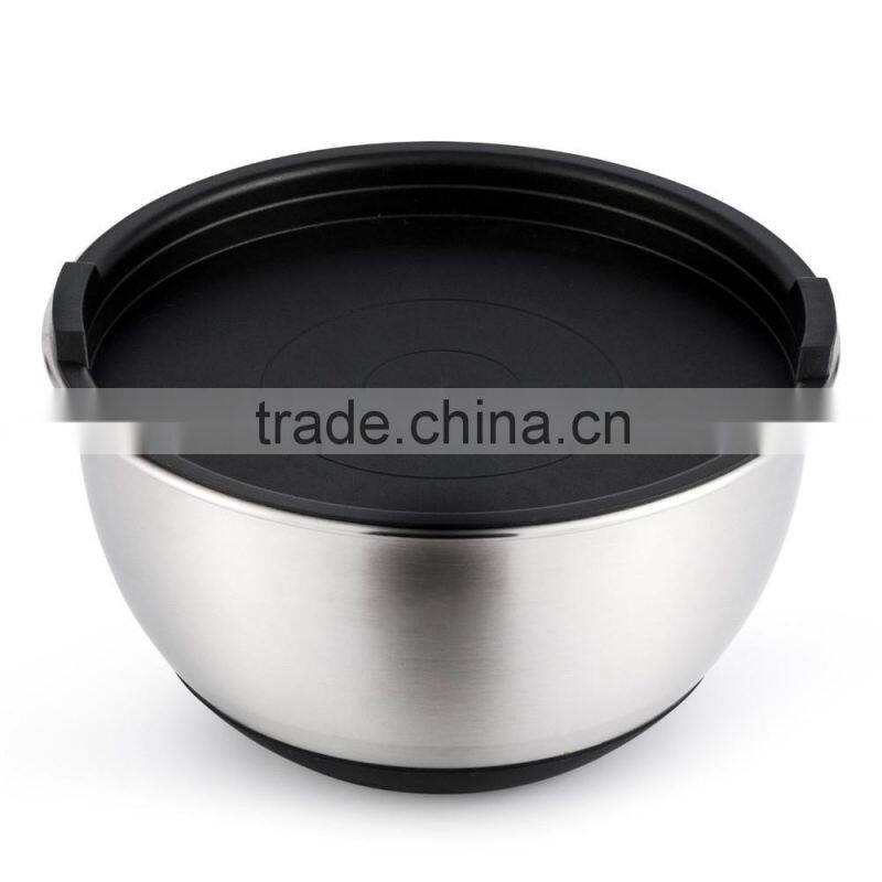 Stainless Steel Salad Bowl egg bowl with silicone buttom 16-28cm