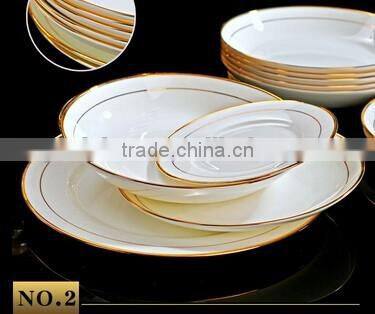 58 pcs gold rim porcelain dinner set luxury design dinner set
