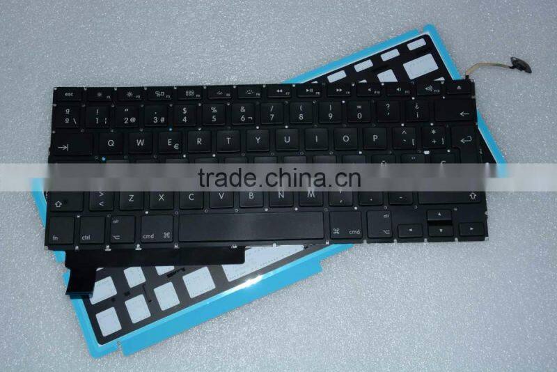 Professional Spanish Laptop keyboard Replacement LED Backlight Lighting For Macbook Pro A1286 2008-2012