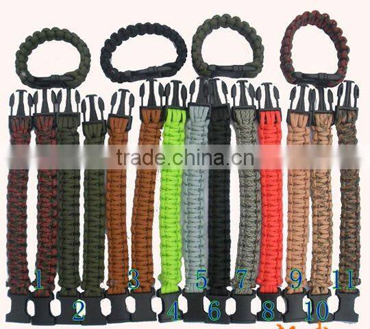 fashion wholesale paracord bracelet gold clasp with black and red rope