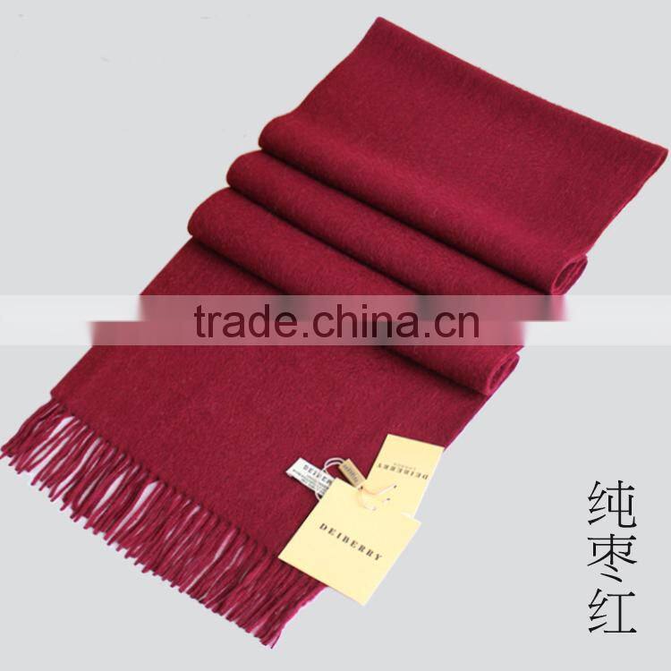 Wholesale Top Quality Unisex Woman Man Plain Pure 100% Wool Scarf