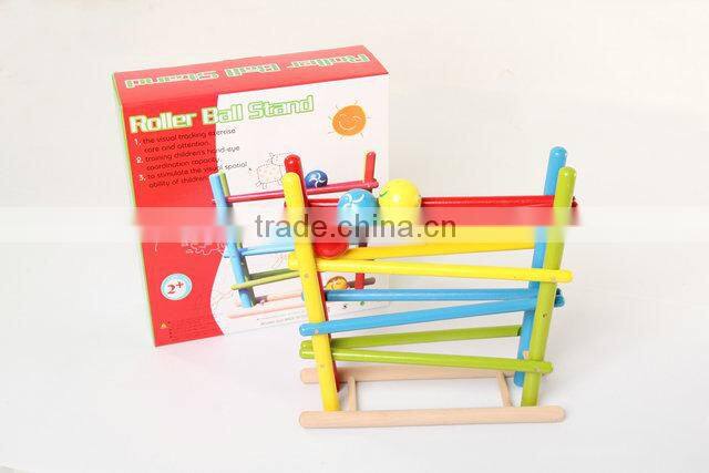 Wooden race toy,roller ball stand toy
